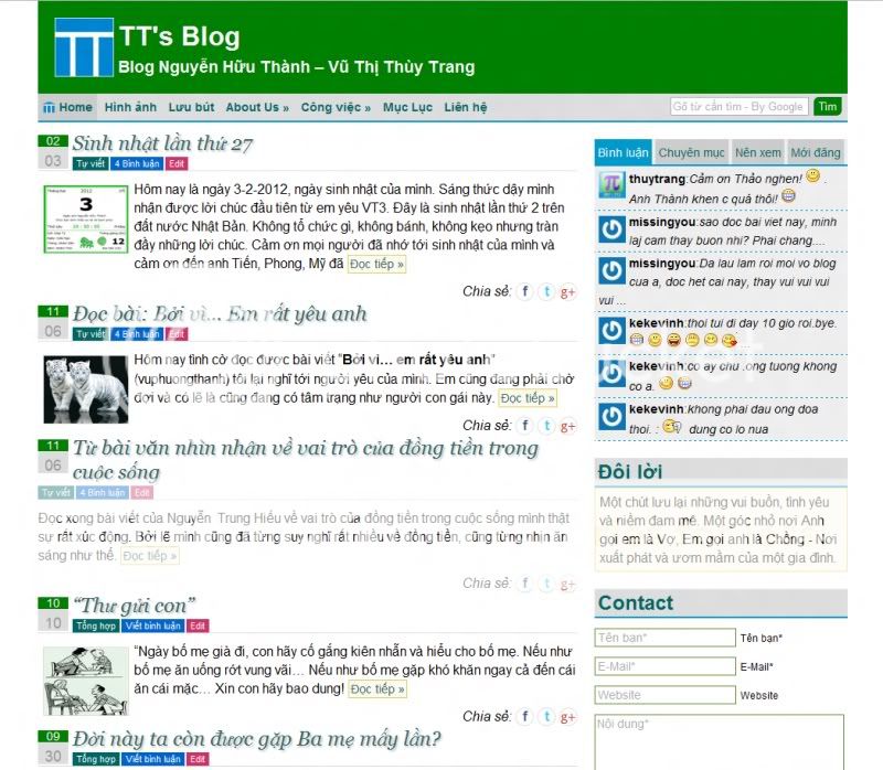 Thay áo cho Blog năm 2012 – hướng tới sự giản đơn