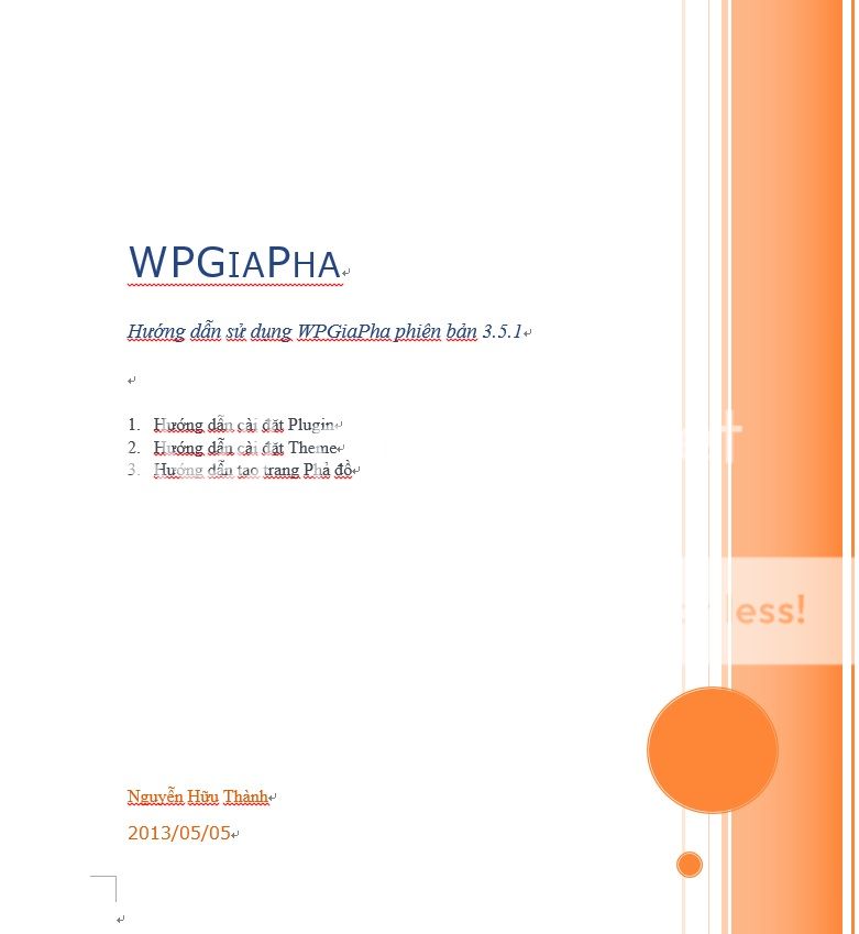 Hướng dẫn cơ bản cài đặt và sử dụng WPGiaPha